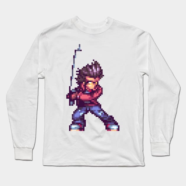 Travis Touchdown Custom Sprite Long Sleeve T-Shirt by SpriteGuy95